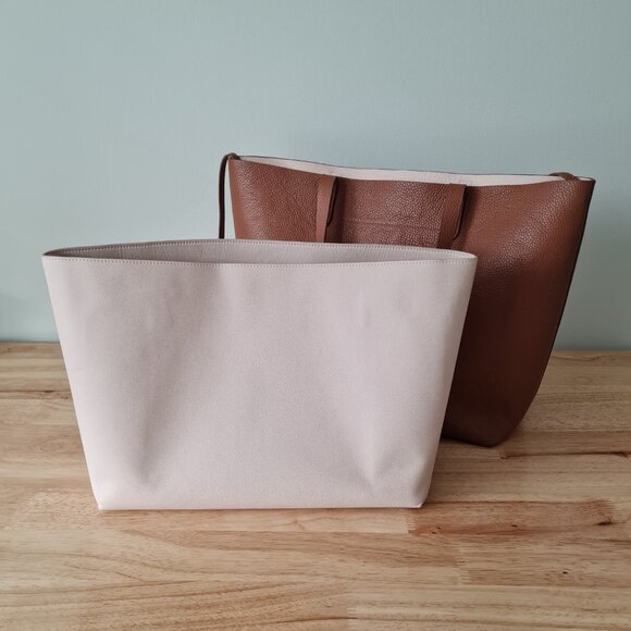 Cuyana Classic Large Structured Tote Rare Organizer Caramel Brown Leather - Picture 12 of 15